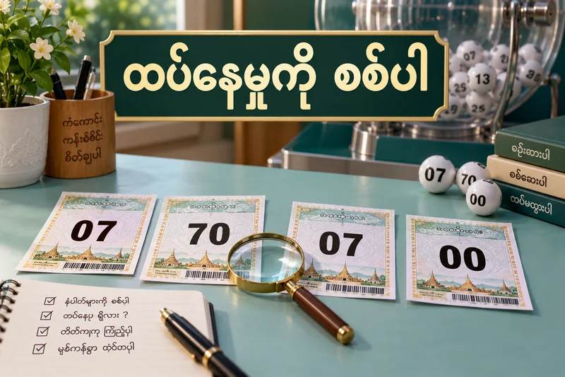 00၊ 07၊ 70 ထီလက်မှတ်များ၏ အစီအစဉ်နှင့် ထပ်နေမှုကို စစ်သောပုံ
